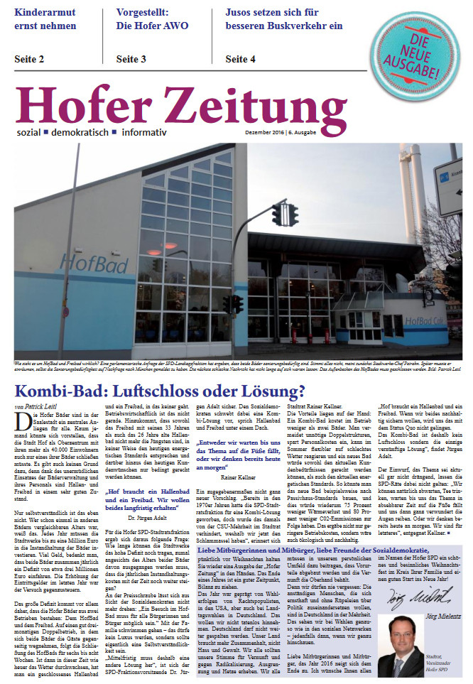 Hofer Zeitung Ausgabe Dezember 2016